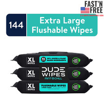 DUDE Flushable Wipes, Extra Large Mint Chill Wet Wipes, 48 Count, 3 Pack