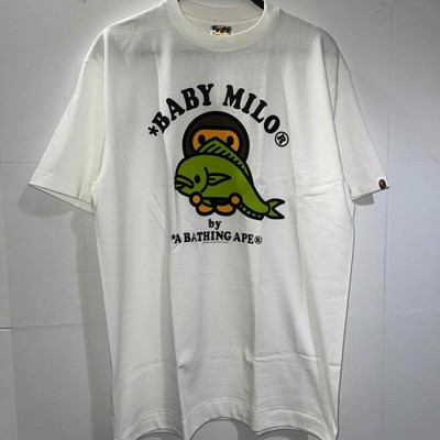 A BATHING APE DOLPHIN FISH BABY MILO T-Shirt 2009 size:L White