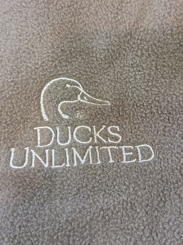 Ducks Unlimited Men’s Large Olive Green Fleece Jacket Full Zip Embroidered Logo - Image 4 of 4