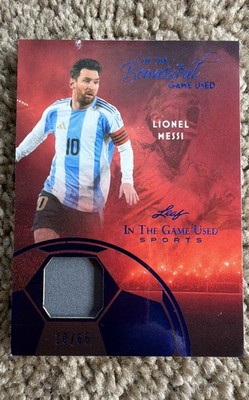 In the Game Used Sports - In the Beautiful Game Used Lionel Messi Blue Holo /65