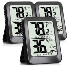 3 Pack Indoor Thermometer Hygrometer Mini Digital Temp Humidity Monitor w/Batter