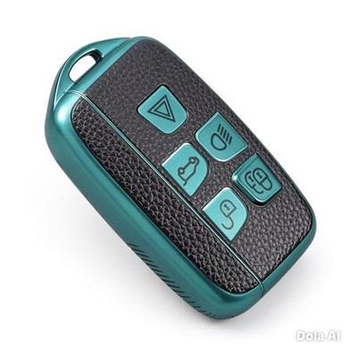 Auto Schlüssel Hülle Cover für Land Rover Range Rover Evoque TPU Leder Grün