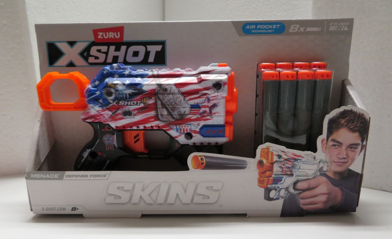 Zuru X Shot Skins Menace Defense Force with 8 Bullets - Air Pocket Technology 
