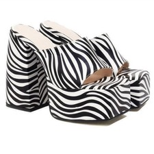 Chic Womens Open Toe Slippers Platform High Block Heels Casual Club Slides Shoes