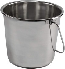 8 Quart 2 Gal Polished Stainless Steel Pail Bucket for Farm Home Garage Use