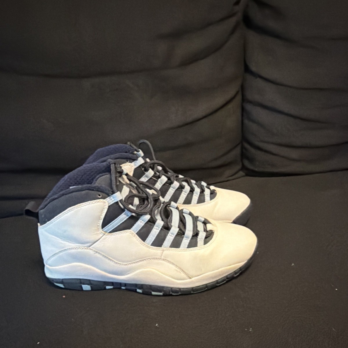 Jordan Air Jordan 10 Retro High Top Sneakers ice blue and navy