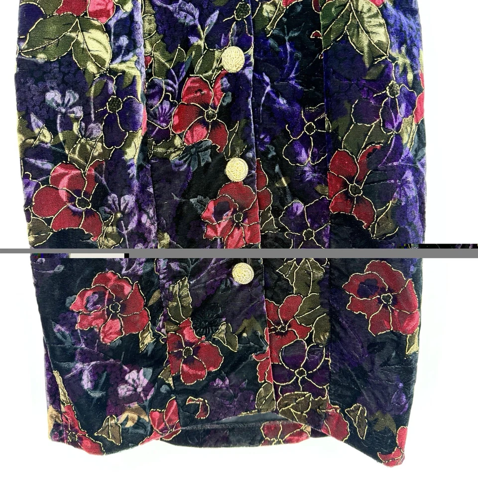 Винтажный 90-х США Rampage черный и фиолетовый измельченный выгорания бархата цветочный мини-платье - Изображение 3 из 4