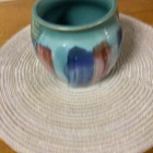 Early Hull Pottery Vase Turquise and Multi Color 6 inches tall