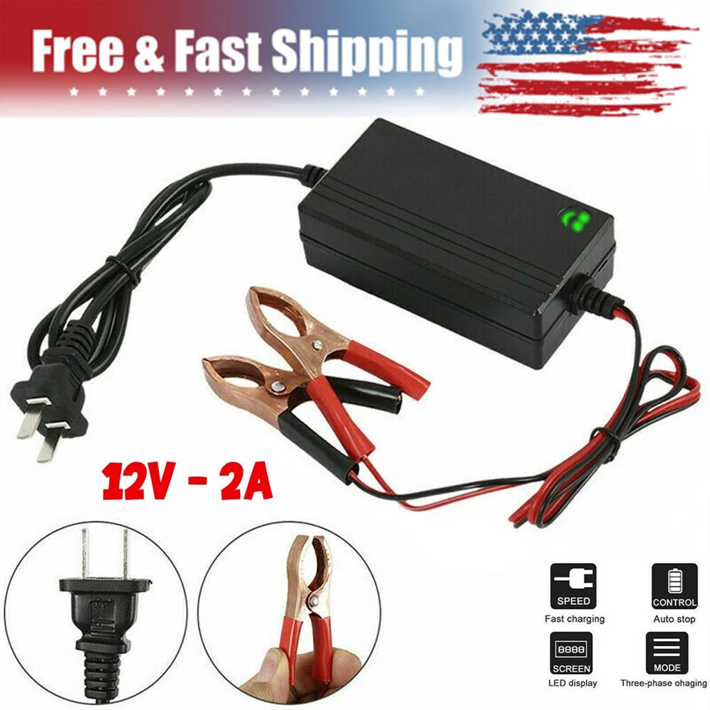 12v Trickle Charger Battery Maintainer Motorcycle Car Boat ATV for