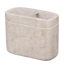 Natural Champagne Marble Toothbrush Holder for Bathrooms, Rectangular Bathroo...