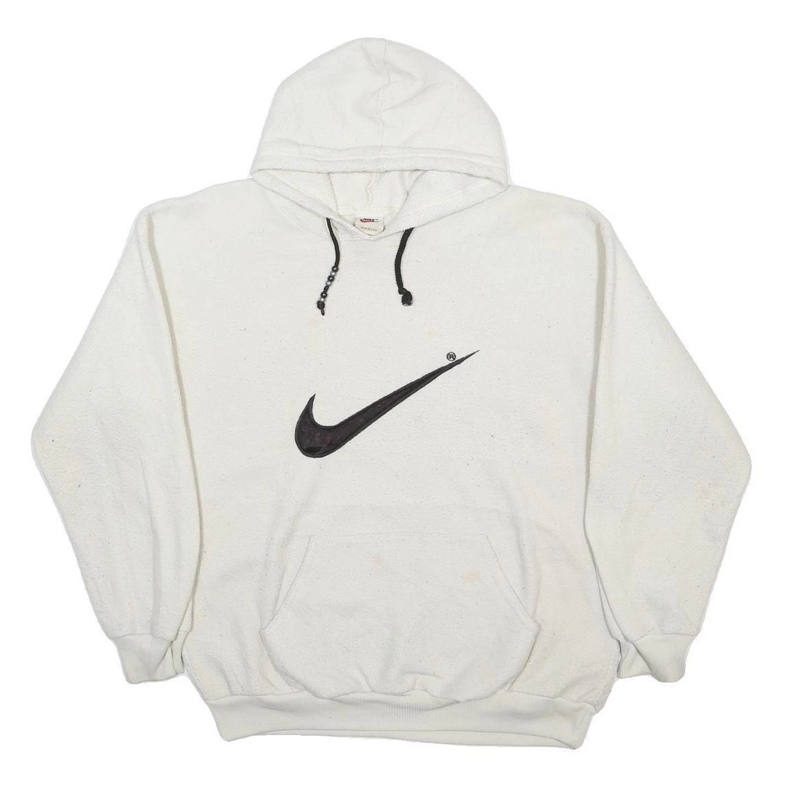 NIKE Womens White Hoodie XL Lightweight Polyester Pullover Drawstring