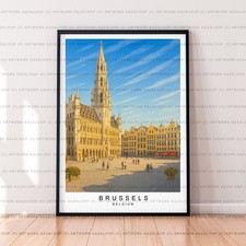 Brussels Art Illustration Print Unframed Travel Poster Brussels Decor