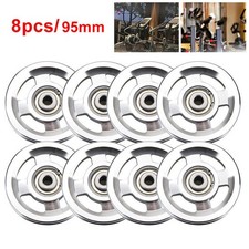 1-8 Pcs Universal 95mm Aluminum Bearing Pulley Wheel Cable Gym Fitness Equipment