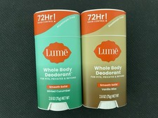2x Lume Smooth Solid Whole Body Deodorant MIXED SCENT 2.6 oz - NEW