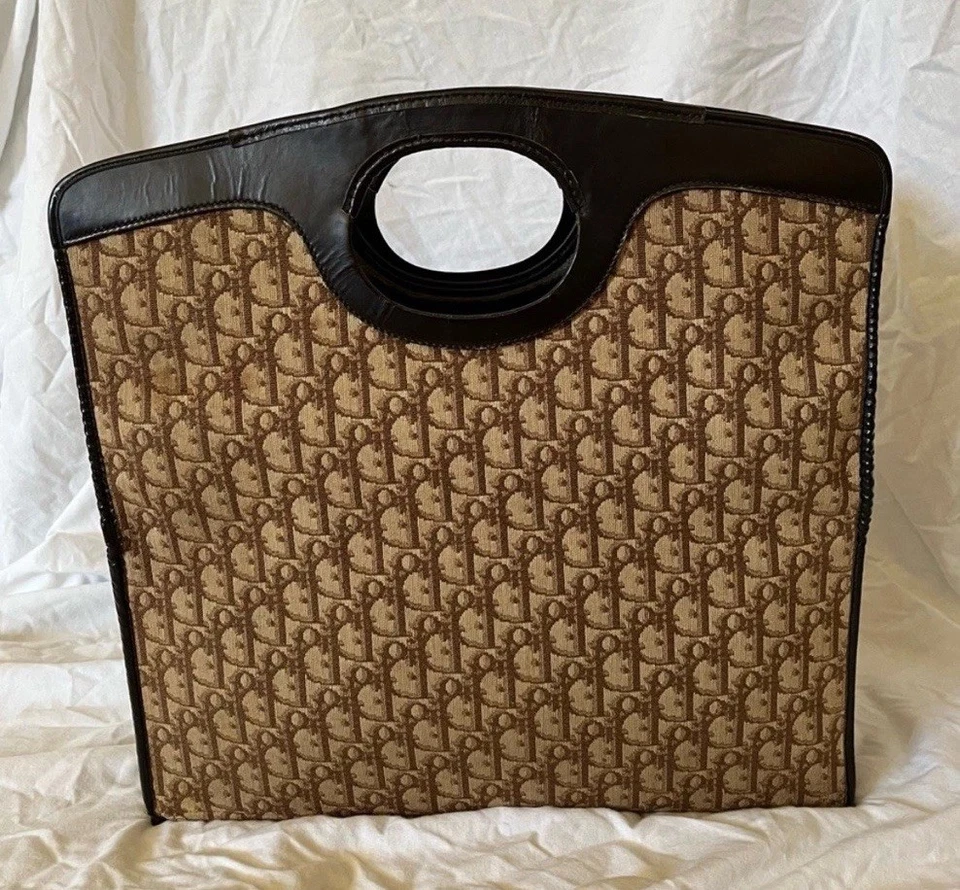 Christian Dior Oblique Fold over Tote Envelope 2way Clutch - Image 2 of 4