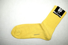 Vintage Socks 50s 60s Beloit Hosiery Yellow Wool Cotton Above Ankle 9-10 New