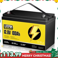 12V 100Ah LiFePO4 Lithium Battery Deep Cycles RV Marine Trolling Motors Off-grid