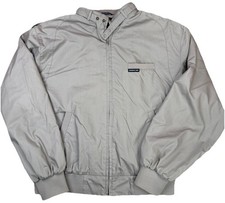 Members Only Beige Bomber Jacket Full Zip Mens Size Large Vintage 90s