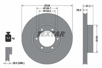 2X Textar Bremsscheibe Vorderachse U.A. FüR Lexus, Toyota