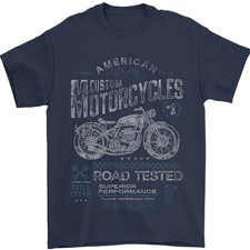 American Custom Motorcycles Motorbike Biker Mens T-Shirt 100 Cotton