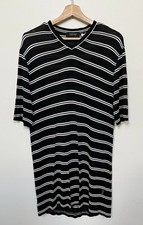 Versace Classic V2 Vintage Shirt Dress Black White Stripes XXL THIN VTG