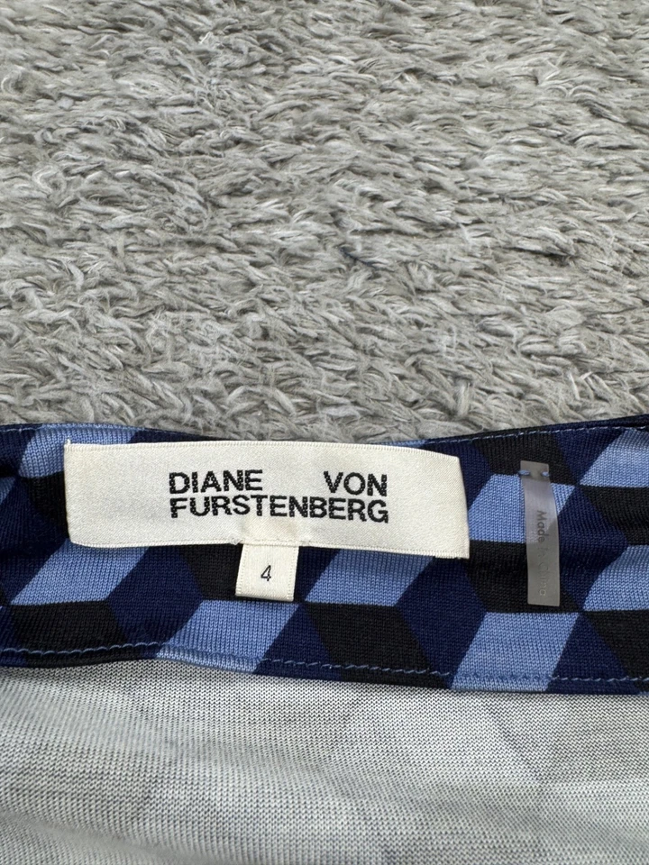 Vestido Diane Von Furstenberg Mujer 4 Seda Nuevo Julian Geométrico Maxi Vestido Envolvente Foto 3 de 4