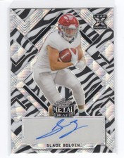 Slade Bolden 2022 Leaf Metal Draft ZEBRA Wave RC AUTO Autograph 5/5