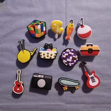 Set Of 12 Entertainment/Hobby Croc Charms.