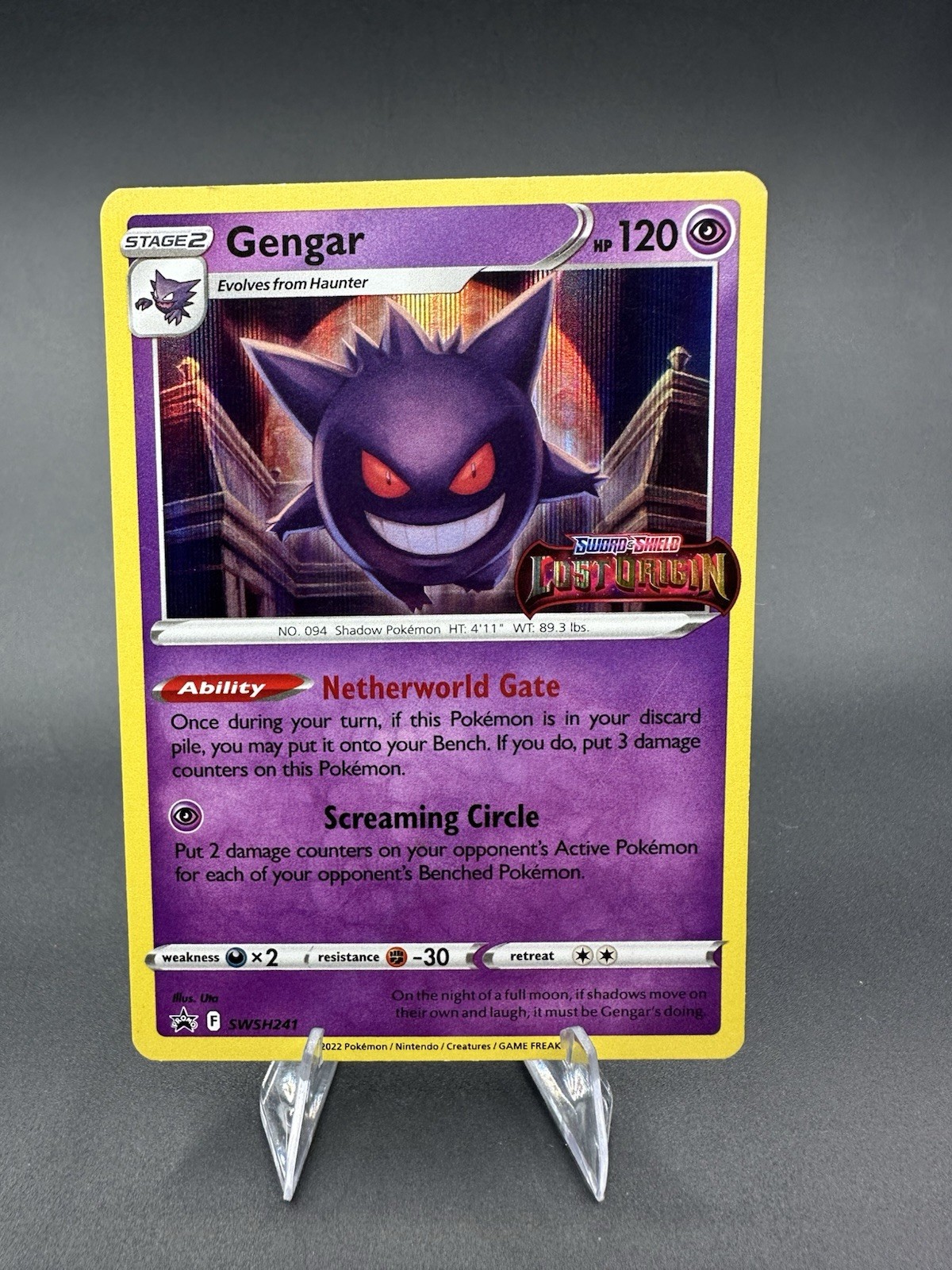 Gengar SWSH241 Lost Origin [Stamped] Black Star Promo Holo Rare Pokemon Card