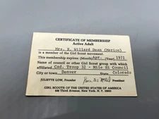 Girl Scout Membership Card 1971 historic cool! 