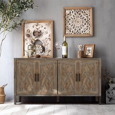 Storage Cabinet with 4 Doors and Adjustable Shelves Sideboard Buffet Cabinet