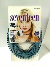 Seventeen Brand Hip Clips Vtg 1999 Flexible Hair Comb Clip NEW 2 Pack Black Blue