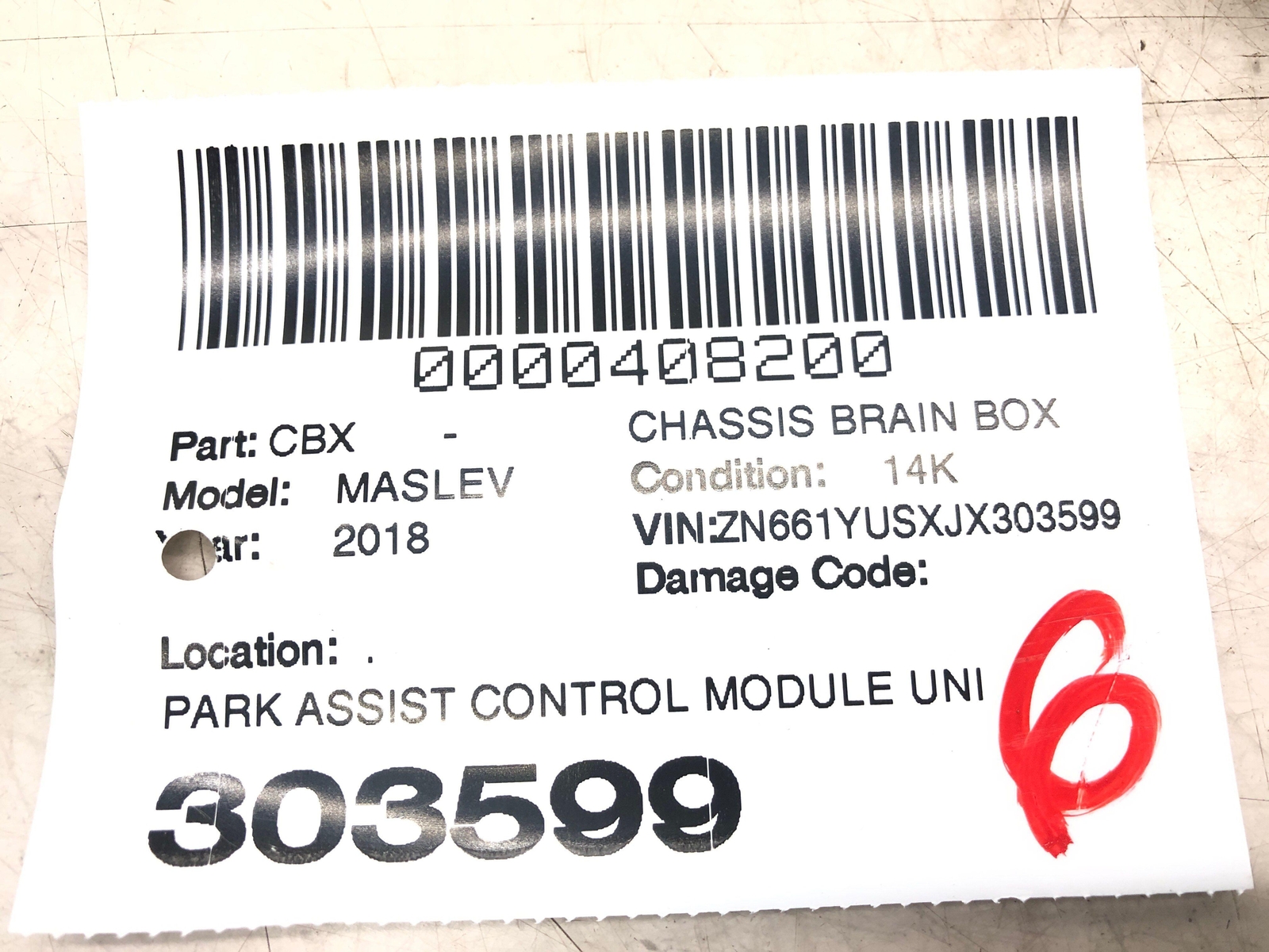 2017-2022 MASERATI LEVANTE PARK ASSIST CONTROL MODULE 670100874 OEM