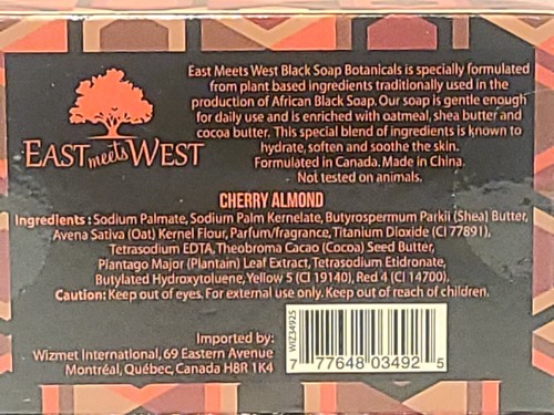 6East Meets West Black Soap Botanicals Cherry Almond Shea Butter & Cocoa Butter - Picture 6 of 6