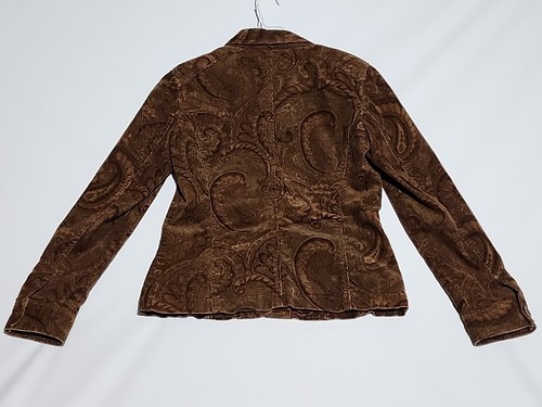 Chaqueta vintage Jones New York marrón cachemira pana para mujer talla pequeña - Imagen 2 de 8