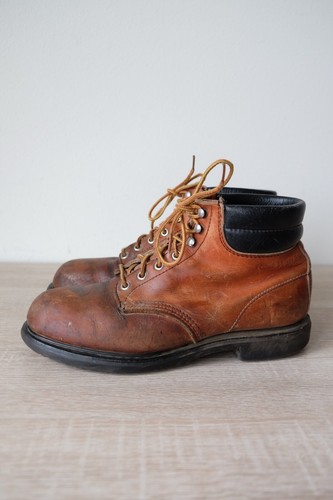 VINTAGE USA Mens Red Wing Supersole 6" 2245 Work Boots 8 3E Leather Safety Toe - Picture 3 of 8
