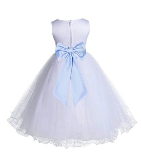 Satin White Tulle Flower Girl Dress Wedding Pageant Communion Reception Baptism - Picture 60 of 61