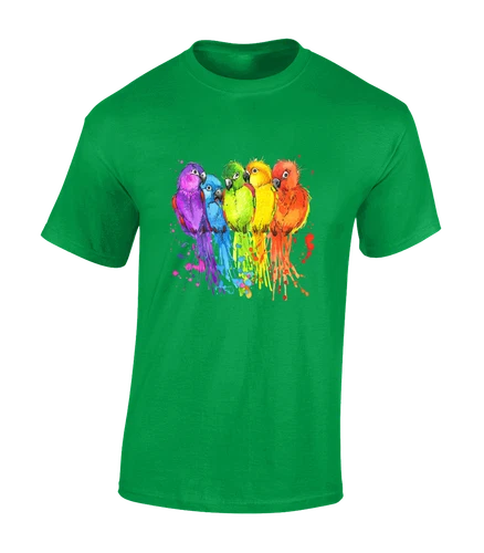 Paintsplash Parrot Cool Animal Lover Fashion Design Unisex T-Shirt - Picture 4 of 9