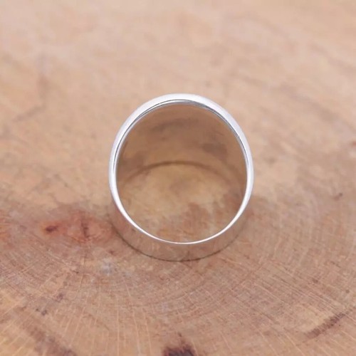 925 Sterling Silver Plain Wide Band Ring Jewellery - Picture 3 of 5