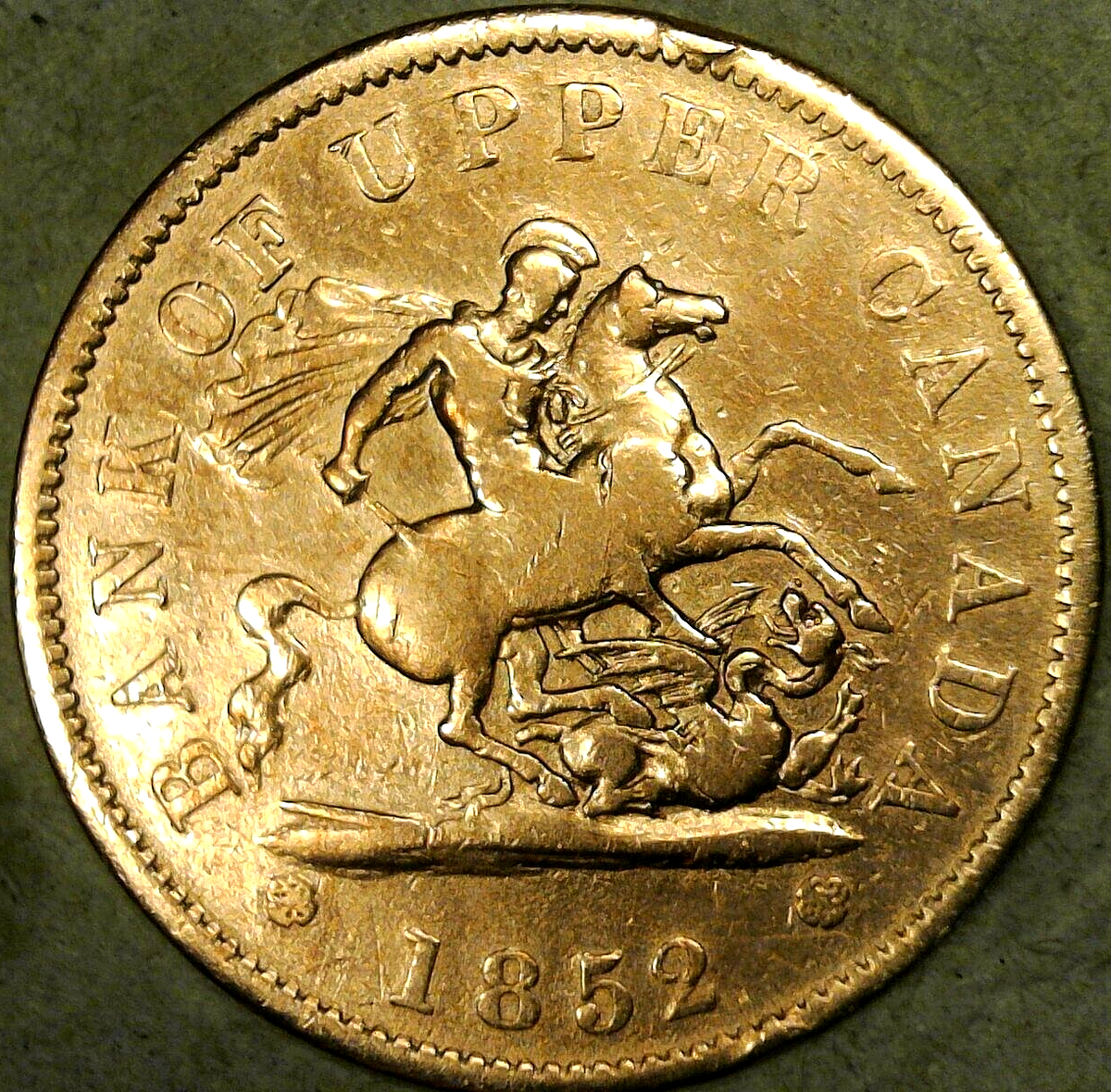 1852 Bank of Upper Canada Lovely Circulated BN Canadian Colonial