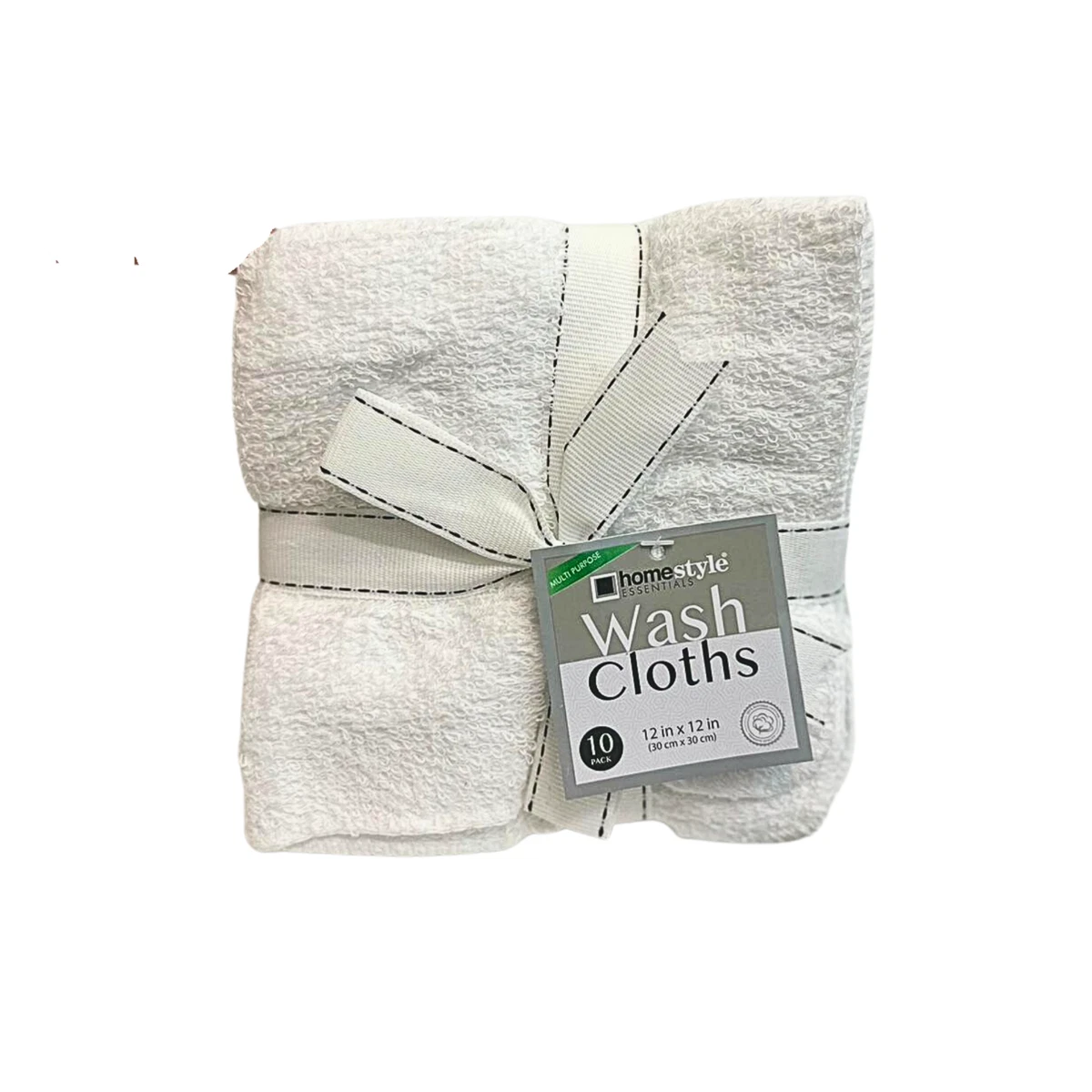 Essentials White Washcloth, 12, Cotton Sold by at Home