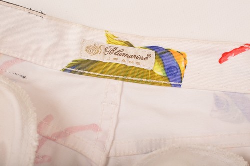 Blumarine Jeans 51363 L261 Cotton Blend Aqua Print Shorts Made in Italy Size D36 - Picture 6 of 10