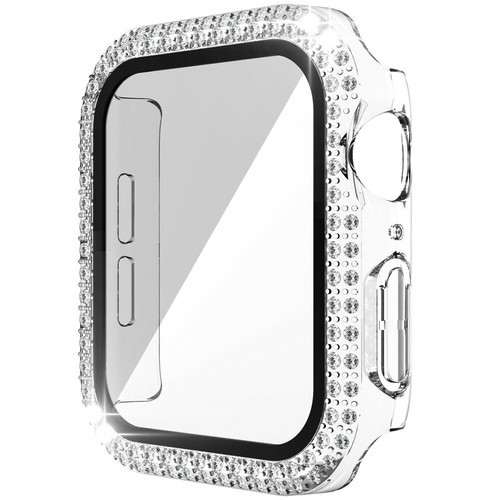 Funda Bling Diamond + protector de pantalla para accesorios del Apple Watch 6 5 4 3 2 1 - Imagen 67 de 76