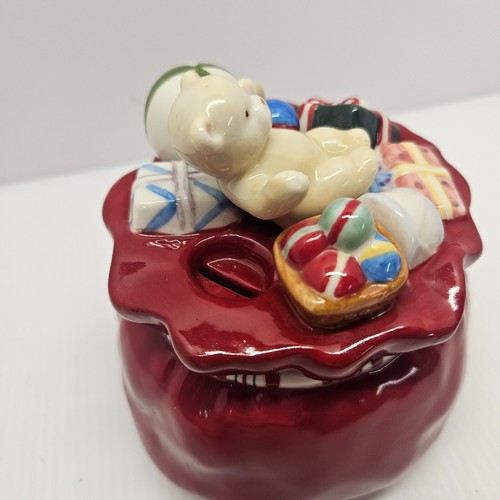 Longaberger Pottery Babbo Natale's Christmas Gift Bag Dip Bowl con diffusore vintage - Foto 5 di 10