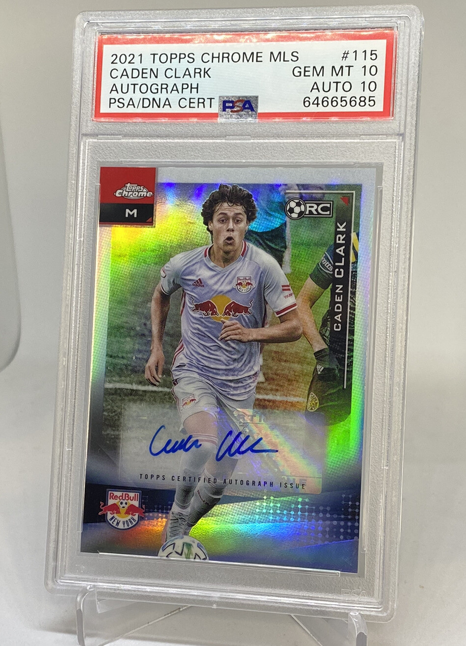 Caden Clark 2021 MLS RC ROOKIE Autograph REDBULL PSA 10 AUTO 10 GEM MT POP 5