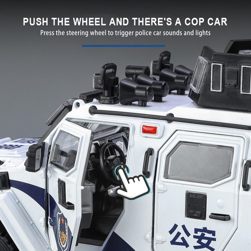 1:24 New Alloy Sword Toothed Tiger Armored Model Diecast Metal Police Car Toys - Picture 6 of 14