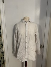 Calvin Klein Men's White Polka Dot Long Sleeve Button Down Size 18