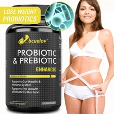 Probiotics and Prebiotics support gut health and immune system in 120 Capsules