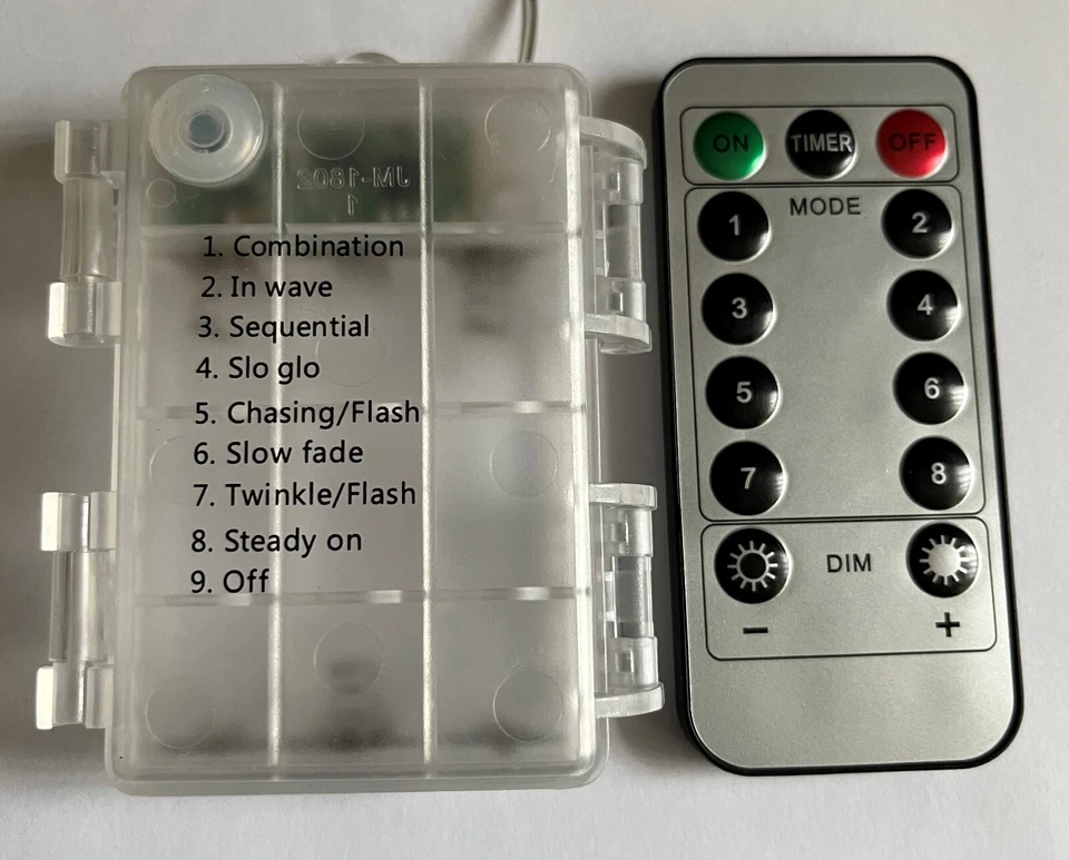 120 WARM WHITE LED (2m long) 3AA Battery Strip Light + Remote Control + 8 Modes - Image 3 of 4