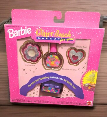 1992 Barbie Glitter Beach Makeup Hat Set NIB  Collectible Mattel 